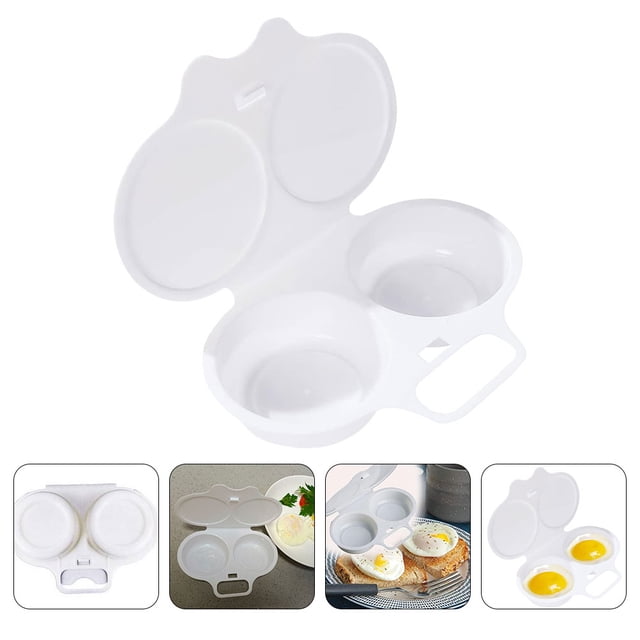 BESTYASH Portable Egg Maker for Microwave in White Plastic Safe and Dishwasher Friendly 7 Eggs Capacity