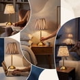 thumbnail image 4 of Lypsnake Fabric Striped Table Lamp, Pleated Brown Striped Lampshade Desk Lamp with Battery& USB Rechargeable, Rechargeable Decorative Bedside Lamp Night Light for Bedroom Living Room Side Table Decor, 4 of 7