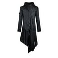 thumbnail image 2 of Augper Men Retro Steam Punk Gothic Cape Jacket Long Sleeve Hooded With Metal Button Long Trench Coat, 2 of 8