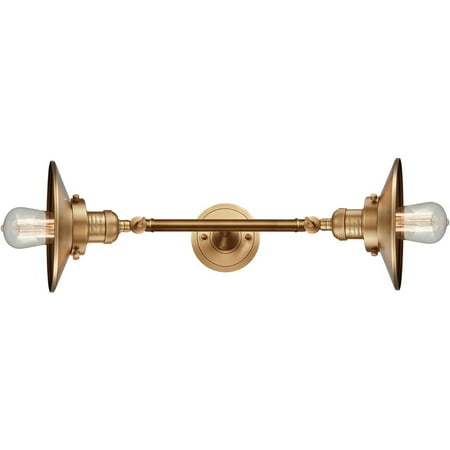 

Brushed Brass Tone Bathroom Vanity 8 Wide Steel/Cast Brass Medium Base 2 Light Fixture
