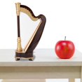 thumbnail image 1 of 25cm Miniature Wooden Harp Model Musical Instrument with Delicate Storage Box, Exquisite Craft Work, Beautiful Decoration for Home Desk and Office Table, 1 of 7