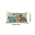 thumbnail image 3 of Autumn Pumpkin Embroidery Flock Pillow Cover – 11.8"x19.7" Hidden Zipper Cushion Case for Sofa & Holiday Decor, 3 of 6