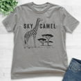 thumbnail image 2 of Kids Sky Camel Shirt, Youth Kids Boy Girl T-Shirt, Funny Giraffe Shirt, Safari Shirt, Dark Heather Gray, X-Small, 2 of 4