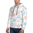 thumbnail image 3 of Pofeuu Colorful Seashells1 Print Mens Casual Hooded Collar Drawstring Hoodies Pullover Sweatshirts Casual Long Sleeve Shirts-Large, 3 of 7