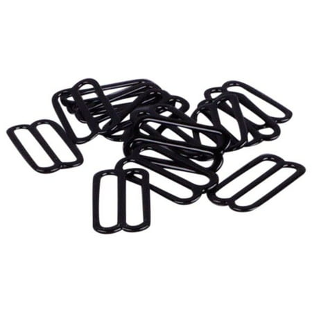 

Porcelynne Black Nylon Coated Metal Replacement Bra Strap Slide - 7/8 (22mm) Opening - 10 Pairs (20 Pieces)