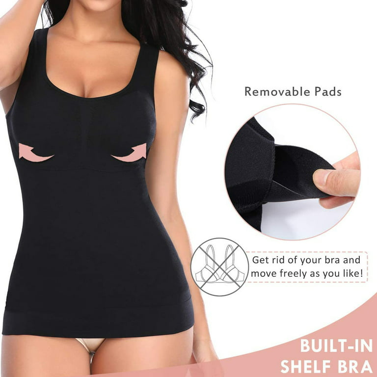 SLIMBELLE Women's Cami Shaper Tummy Control Padded Seamless