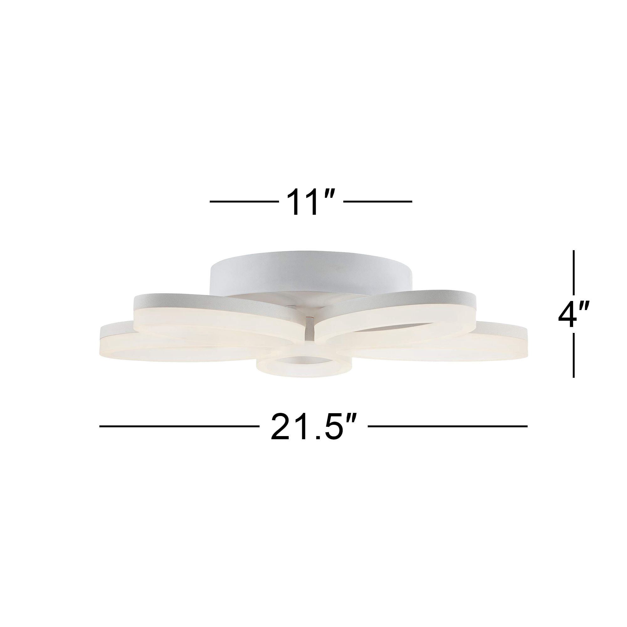 Possini Euro Design Modern Ceiling Light Flush Mount Fixture 21 1/2" Wide Frosted LED Dimmable White Oval Bloom Shade for Bedroom Kitchen Living Room