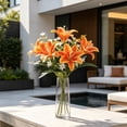 thumbnail image 4 of Beautynvta Artificial Lily Flowers, 12.2'' Faux Silk Lily Flowers with Stems Plastic Plants Flowers Fake Flowers for Home Hotel Flower Arrangement Party Decor, 4 of 6