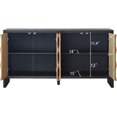 thumbnail image 2 of Armoires de Rangement, Armoire en Bois Rustique à 4 Portes avec Motif Géométrique – Solution de Rangement Moderne pour Tout Espace, 2 of 8