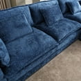 thumbnail image 3 of 112" Oversized Sectional Sofa Cloud Couch for Living Room, Modern Chenille L Shaped Couch, Comfy Boucle Modular Sofa Sleeper with Moveable Ottoman & Memory Foam,Navy, 3 of 20