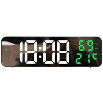 REGALWOVEN Large Digital Clock, Silent Non Ticking Modern Wall Clocks for Office, Home, Kitchen, Bedroom, School, Living Room Green 9 Inch