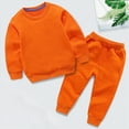 thumbnail image 2 of Hessimy Toddler Baby Boy Girl Sweatshirt and Pants Set Fall Winter Bear Jogger Pants Outfit Suit Fleece Pullover Hoodie and Jogger Pants (Orange,1-2 Years), 2 of 4