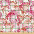 thumbnail image 2 of Ambesonne Palm Trees Fabric by the Yard Upholstery, Hawaii Dreamy Leaves, 3 Yards, Hot Pink Dark Salmon, 2 of 5