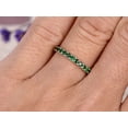 thumbnail image 3 of 2CT Round Cut Emerald Half Eternity Women Wedding Band Ring 925 Silver, 3 of 5