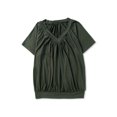 thumbnail image 1 of ABPHQTO Top de manga corta fruncido con cuello en V verde para mujer, 1 of 5