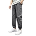 thumbnail image 2 of PNTUTB Men's Cuffed Pants Elastic Waist Drawstring Athletic Pant Soild Color Loose Casual Comfort Daily Workout Trendy Fashion Pants with Pockets, 2 of 6
