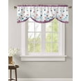 thumbnail image 2 of Tie Up Valance Curtain for Kitchen, Independence Day Flower Star Love Heart Rod Pocket Short Curtains Adjustable Tie-Up Shade Valances, Red Blue Plaid Window Treatment for Bathroom Living Room Bedroom, 2 of 7