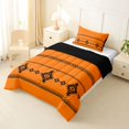 thumbnail image 2 of Castle Fairy Boho Tribal Aztec Twin Comforter Sets 2pcs,Hippie Tribal Theme Bedding Set,Orange Black,Reversible,1 Comforter and 1 Pillowcase, 2 of 6