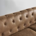 thumbnail image 3 of Pouseayar Accent Large Sofa, Chesterfield Couch 3 Seater Modern Couch Upholstered Sofa with Tufted Back for Living Room, Brown, 3 of 7