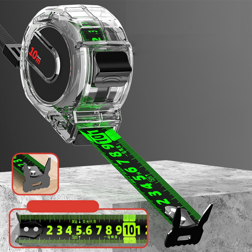 yaaqii Stainless Steel Tape Measure,10*25M Fluorescent Measure Waterproof tape measure