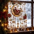 thumbnail image 4 of Ynsdnzl Christmas Vintage Hanging Ornament, Santa Sleigh & Reindeer Scene, Acrylic Crystal Tassel Design, Festive Wall Window Door Decor, Holiday Accent, 4 of 6
