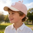 thumbnail image 2 of yocbz Toddler Baseball Hat Baby Baseball Cap UPF 50+ Foldable Adjustable Cute Embroidered Baseball Cap for Boys Girls Light Pink,3-8 Years, 2 of 4