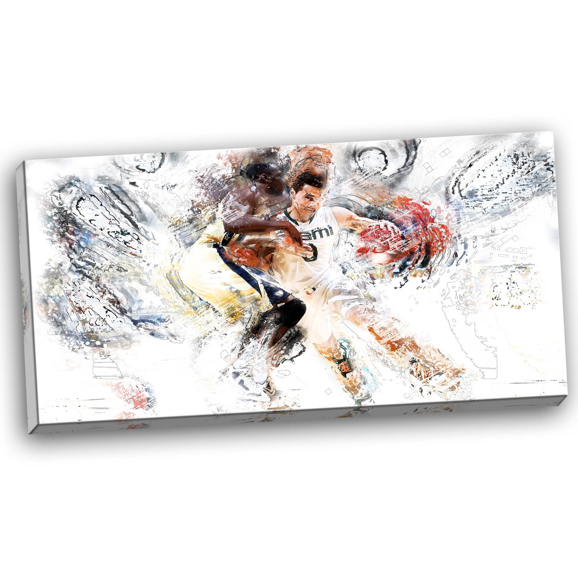 Design Art Basketball Pick and Roll Graphic Art on Wrapped Canvas