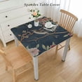 thumbnail image 2 of BANET Designer Blue Tablecloth, French Velvet Floral with Birds Pattern Table Cloth for Rectangle Tables,Decoration Table Cover for Kitchen Dining Thanksgiving Christmas White, 2 of 7