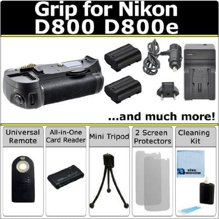 Battery Grip for Nikon D800/D800e DSLR Camera & eCostConnection 16pc Omega