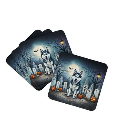 

Siberian Husky Spooky Halloween Foam Coaster Set of 4 3.5 in x 3.5 in
