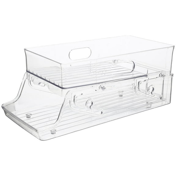 Tineasur Transparent Multi Function Drink Organizer Can Holder Refrigerator Storage Rack