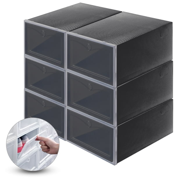 Paquete de 6 cajas de Almacenamiento para zapatos Gaon negro