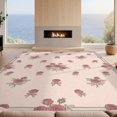thumbnail image 2 of Design&I 2'x3' Washable Throw Rug Pink Delicate Vintage Bouquet Buds Airy Asymmetric Border Coquette for Hallway, Laundry Room, Low Profile Daily Traffic Ready Accent, 2 of 7