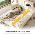 thumbnail image 6 of 74" Pull Out Sofa Bed, 2-in-1 Convertible Sleeper Sofa with Deep Seat and Flower Tufted, Luxurious Velvet Loveseat Bed for Living Room, Apartment, Beige, 6 of 9