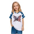 thumbnail image 4 of YABCSAZ 4th of July Tops for Girls Boys Short Sleeve Casual Loose Fit Summer T-shirts American Flag Star Kid Outfits Toddler Baby Patriotic Clothes Unisex Tops Independence Day Tops 5 Years, 4 of 8