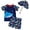 swimsuit 38#Navy, variant on WAYUTE Boys Swim Set 3 Piece with Hat Cartoon Printed Separates Rash Guard Swim Shirt and Trunks for Kids Summer Vacation