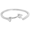 thumbnail image 4 of Dazzlingrock Collection 0.10 Carat (ctw) 14K Diamond Anniversary Wedding Matching Guard Band 1/10 CT, White Gold, Size 8, 4 of 5