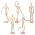 thumbnail image 1 of Paquete de 5 Modelos de Figuras de Arte: Maniquí de Madera de 12 Pulgadas, Maniquí de Dibujo Flexible para Dibujar, Pintar y Diseñar Figuras Articuladas, 1 of 5