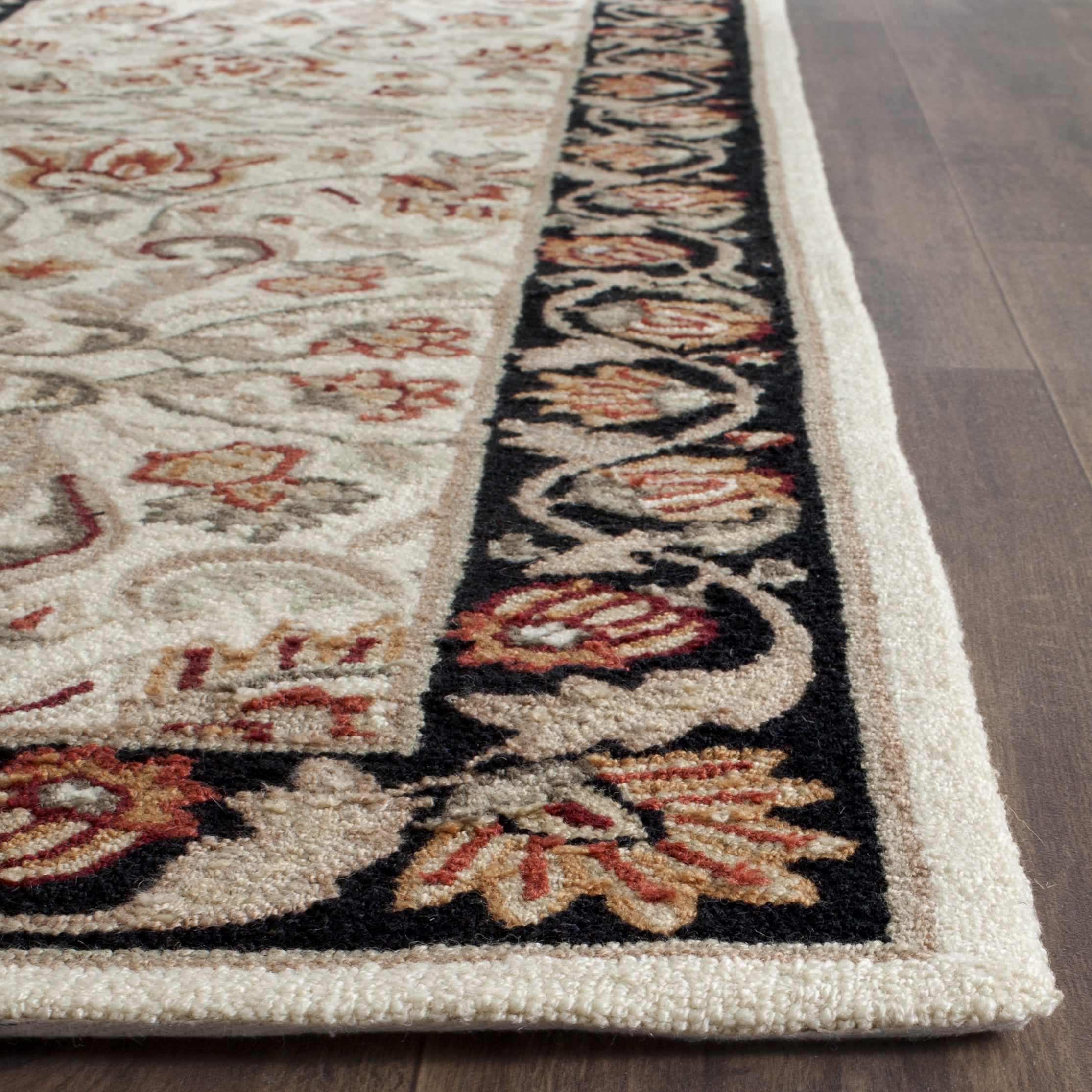 Safavieh Easy Care Myrtle Floral Runner Rug, Ivory/Black, 2'6" x 8'