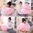 thumbnail image 4 of Almohada cilíndrica de peluche ZHAOCHENG de cerdo rosa de 8 pulgadas para niños 35,5 pul, 4 of 5