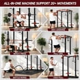 thumbnail image 6 of Memoryfield Power Cage with Cable Crossover System, 2000 lbs Capacity Power Rack with LAT Pulldown, Multi-Function Workout Cage with Pulley System for Strength Training, Orange, 6 of 7