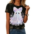 thumbnail image 2 of Leey-World Halloween Tshirts for Women Halloween Shirts for Women Cute Ghost Shirt Fall Pumpkin Tshirt Cute Graphic Tees Casual Short Sleeve Tops, 2 of 6