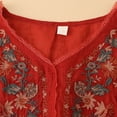 thumbnail image 6 of TRUBKH Linen Tunic Boho Tops for Women 2026 Roll Up Short Sleeve Cotton Linen Embroidered Tops Summer Collared Tops Short Sleeve Gauze Tops Red 3XL, 6 of 7