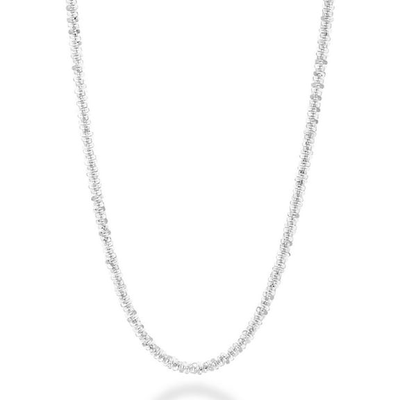Miabella Italian 925 Sterling Silver Twisted Sparkle Chain Necklace for Women Made in Italy (Length 16 Inches (women's choker length))