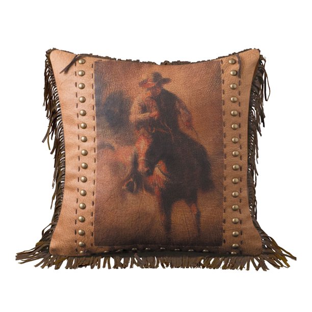 Roping Cowboy Vintage Pillow