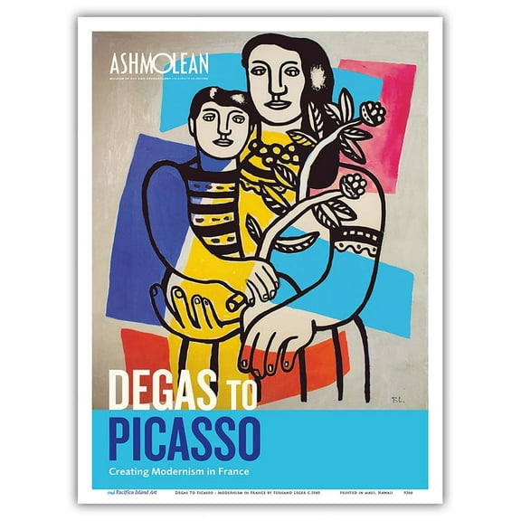 Degas To Picasso - Modernism in France - Mother and Child - Vintage Exhibition Poster by Fernand Léger c.1949 - Master Art Print (Unframed) 9in x 12in