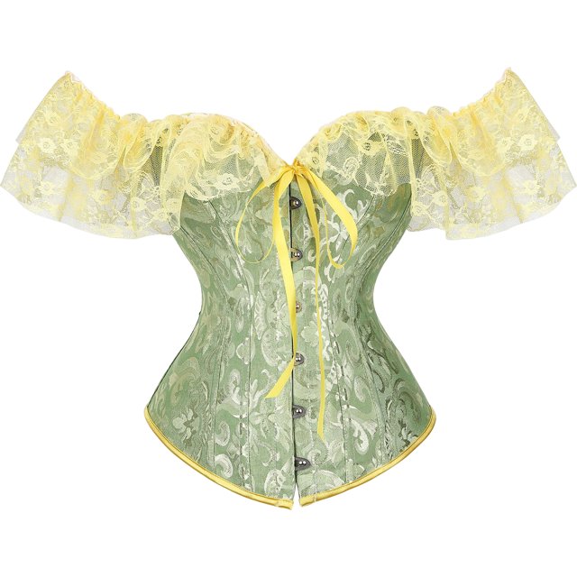 Corsé Top Estilo Retro Suave Transpirable Cómodo para Mascarada (Verde XXL) FLhrweasw Para estrenar