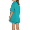 thumbnail image 4 of Mercatoo Short Sets for Girls 2 Piece Outfits Oversized Short Sleeve T Shirt and Shorts Girls 𝐋ounge Sets Tween Summer Clothes, 4 of 7