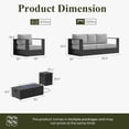 thumbnail image 4 of LayinSun Oversized Aluminum Outdoor Furniture Set, 4 Piece Patio Sofa Sets with Fire Pit Table, Deep Seating and Upgraded 6-inch Cushions, 4 of 7