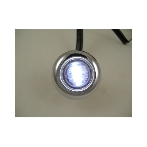 Stainless Steel Bezel Mini 3/4" Round Red 3 LED Clearance Marker Accent Light